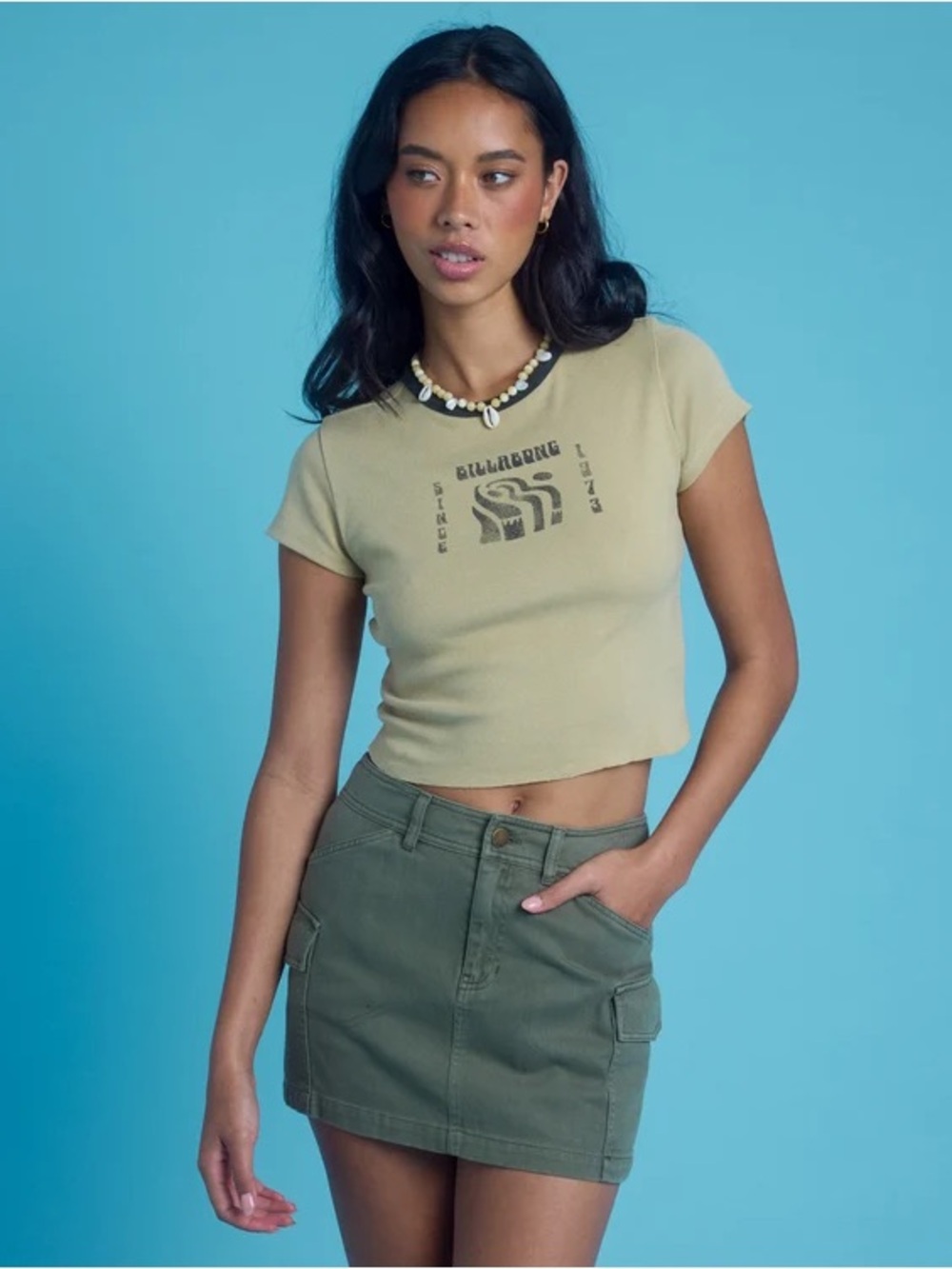 NWOT Billabong Olive Green Hilary Cargo Mini Skirt
